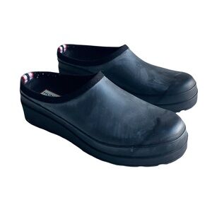Hunter Original Play Clogs Size 8 Black Rubber Slip Ons Mules Garden Girl GORP